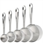 Measuring Cups Set of 5, Stainless Steel Measuring Cups Set, Kitchen Measuring Cup Set, Metal Measuring Spoons for Baking, Dry Measuring Cups, Heavy Duty Measurement Cups with 1/8 Measure Cup