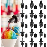 30 Pcs Bottle Pourers Syrup Pour Spouts Including Snow Cone Syrup Alcohol Liquor Bottle Pourers and Rubber Dust Cap Covers Dispenser Accessories