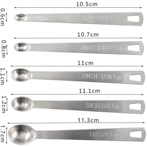 Mini Measuring Spoons Set,Stainless Steel Measuring Spoons Set (Set of 5)