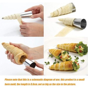 RoseFlower 30pcs Non-Stick Cream Horn Cones Tubes Stainless Steel Conical Croissant Pastry Baking Moulds Set, Cannoli Form Roll Mold Corner Shaper for Christmas Anniversary and Daily Use #1