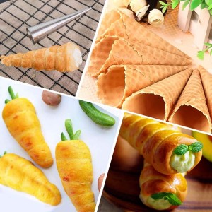 RoseFlower 30pcs Non-Stick Cream Horn Cones Tubes Stainless Steel Conical Croissant Pastry Baking Moulds Set, Cannoli Form Roll Mold Corner Shaper for Christmas Anniversary and Daily Use #1