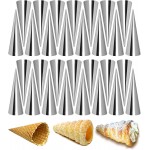 RoseFlower 30pcs Non-Stick Cream Horn Cones Tubes Stainless Steel Conical Croissant Pastry Baking Moulds Set, Cannoli Form Roll Mold Corner Shaper for Christmas Anniversary and Daily Use #1