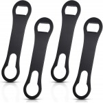 Remerry 4 Pcs Bottle Opener and Pour Spout Remover Flat Bar Key Stainless Steel Bar Speed Opener for Wine Bottle Double Ended Beer Bartenders Kitchen (Black)