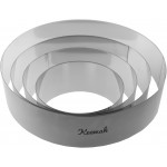Keewah Round Mousse Cake Ring Set, 6/8/10/12 inch, 4 Piece, Stainless Steel