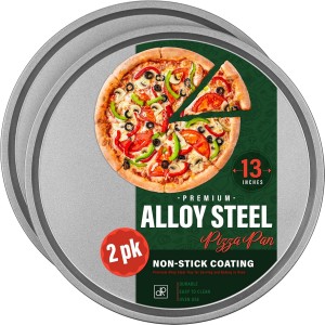 DecorRack 13 Inch Alloy Steel Pizza Pan,...