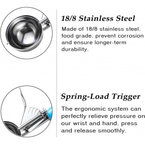 Ice Cream Scoop Set, 3 PCS Cookie Scoops, Disher, Muffin Scoops, Cupcake Scoop - #16 (2.7 oz), #20 (2 oz), #30 (1.25 oz), For Cookie, Ice Cream, Muffin, Side Dish, Mashed Potatoes