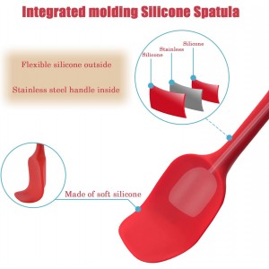 Silicone Spatula Set, Rubber Spoon Spatula for Baking, Heat Resistant Cooking Utensil, Flexible Silicone Spoon Baking Mixing Tool Cooking Gadget (4-Piece)