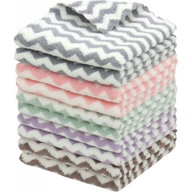 Microfiber Cleaning Cloth Lint Free Cleaning Rags, 10 Pack Fast Drying Dish Rags for Cleaning, Super Absorbent Kitchen Dish Cloths for Wash Dishes,12 in x 12 in, Mix Color