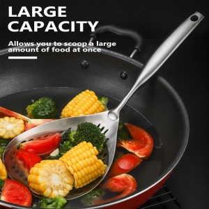 KAYCROWN Skimmer Slotted Spoon, 304 Stainless Steel Skimmer Ladle Spoon Spider Strainer for Cooking and Frying, Pasta Strainer Spoon Frying Kitchen Cooking Colander