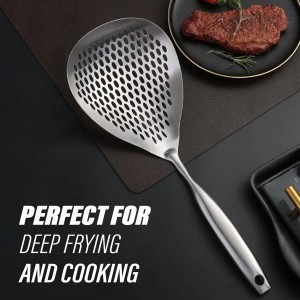 KAYCROWN Skimmer Slotted Spoon, 304 Stainless Steel Skimmer Ladle Spoon Spider Strainer for Cooking and Frying, Pasta Strainer Spoon Frying Kitchen Cooking Colander