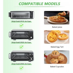 for Ninja Foodi Reusable Air Fryer Liners 12x12inch Non-Stick，Bottom of Toaster Oven Mat,3x Liners + 3x Mesh Sheets, Baking/Microwave/Grill,450°F,Pre-Cut Square for SP101/SP201/SP301/SP351