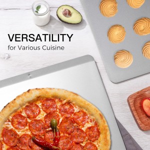 HONGBAKE 2 Pieces Large Flat Cookie Sheet No Edges, Nonstick Insulated Baking Pan, Commercial Oven Trays for Cooking, 16