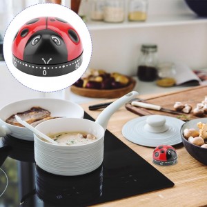 Ladybug Kitchen Timers, Cute Cooking Timer Baking Clock 60 Minute Mechanical Manual Clockwork Alarm No Battery Required for Classroom Bathroom Reading Sports Baking Gifts Game Exercise Office