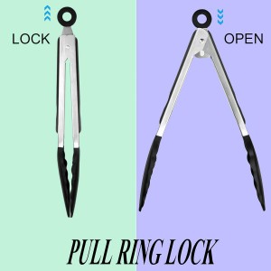 HST Tongs for Cooking with Silicone Tips(3 Pack), Non Stick Kitchen Tongs with Silicone Tip for Cooking BBQ Baking (9