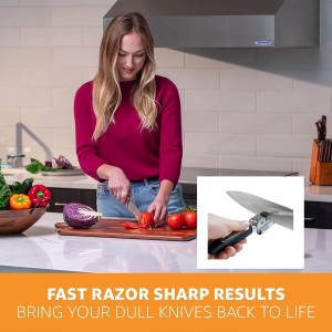 Knife Sharpener,Jonurphy Kitchen Knife Sharpeners,Rotating Steel Wheel Sharpening Discs,Manual Knife Sharpening Tool for Kitchen,Home