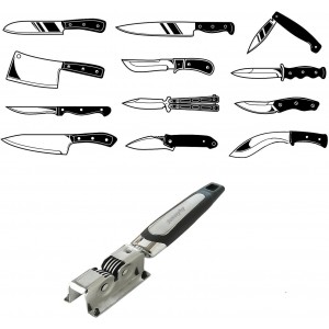 Knife Sharpener,Jonurphy Kitchen Knife Sharpeners,Rotating Steel Wheel Sharpening Discs,Manual Knife Sharpening Tool for Kitchen,Home