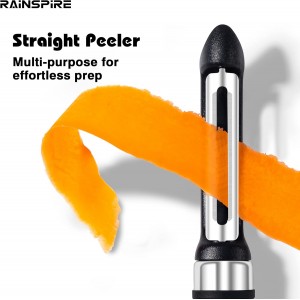 Rainspire 3-Piece Peeler Set, Premium Swivel Vegetable Peeler, Kitchen Gadgets Apple Peeler Potato Peeler Veggie Peeler Fruit Peeler, Dishwasher Safe Kitchen Accessories, Black