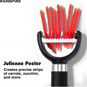 Rainspire 3-Piece Peeler Set, Premium Swivel Vegetable Peeler, Kitchen Gadgets Apple Peeler Potato Peeler Veggie Peeler Fruit Peeler, Dishwasher Safe Kitchen Accessories, Black