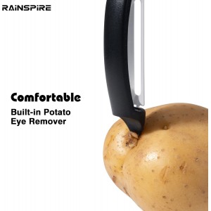 Rainspire 3-Piece Peeler Set, Premium Swivel Vegetable Peeler, Kitchen Gadgets Apple Peeler Potato Peeler Veggie Peeler Fruit Peeler, Dishwasher Safe Kitchen Accessories, Black