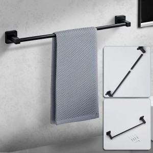 Matte Black Bathroom Hardware Set 4 Pieces,Bathroom Accessories Set Stainless Steel Wall Mounted, Hand Towel Bar, Towel Ring, Robe Towel Hooks,Toilet Paper Holder,Towel Bar Set, 23.6 Inch
