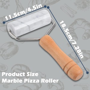 Tianman Small Marble Rolling Pin Pizza Roller, Marble Dough Roller Non-Stick T-Type, For Cake Baking Tortilla Fudge Pizza Cookies and Other Kitchen Baking Cooking (Type 2 White).