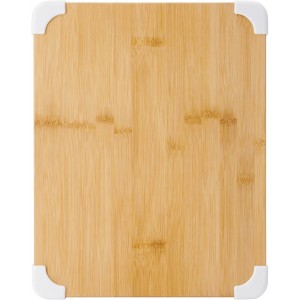 Nonslip Bamboo Cutting Board with Juice Groove, 11x14 Inch, White