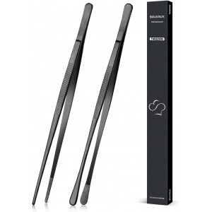 2 Pcs 12-inch Cooking Tweezers Tongs Pre...