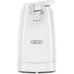 bella Electric Can Opener and Knife Sharpener, Removable Cutting Lever, Cord Storage, Stainless Steel Blade, White
