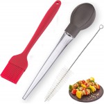 Turkey Baster Food Grade Quality Bulb comes with 1 bigger size Basting Brush and 1 Cleaning Brush, for Cooking Basting with Detachable Round Bulb -Butter Drippings, Glazes, Roasting Juices for Poultry