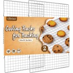 Cooling Rack for Baking 2-Pack, 16x10 Inches Baking Rack, Thick Wire Cookie Rack for Cooking, Roasting, Grilling, Drying, Oven Safe, Fits Half Sheet Pan, Silver