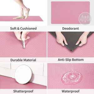 AUTODECO Kitchen Mats and Rugs Set of 2 - Cushioned Anti-Fatigue Kitchen Rug for Floor Washable 17