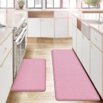 AUTODECO Kitchen Mats and Rugs Set of 2 - Cushioned Anti-Fatigue Kitchen Rug for Floor Washable 17