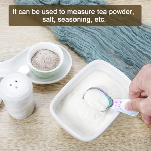 Stainless steel coffee scoop 2-piece set (1 tbsp, 2 tbsp) durable Tablespoon, ergonomic measuring spoon, Suitable for small and large jars，short-handled spoon (colored)