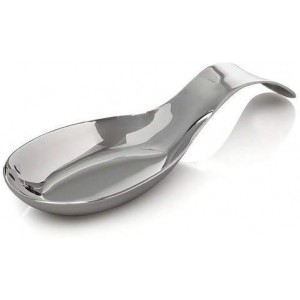 Premium Grade Stainless Steel Spoon Rest with long handle, for Kitchen Counter Cooking Utensils Rest, Holding Messy Spatula & Ladle, Holder for Stove Top, Dishwasher Safe - Pack of 2