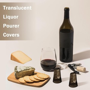 Chengu 36 Pieces Liquor Bottle Covers Pour Spout Covers Bar Toppers for Bottles Universal Pour Dispenser Dust Translucent Silicone Rubber Spout Caps for Bar Home Kitchen Tools Supplies (Black)