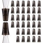 Chengu 36 Pieces Liquor Bottle Covers Pour Spout Covers Bar Toppers for Bottles Universal Pour Dispenser Dust Translucent Silicone Rubber Spout Caps for Bar Home Kitchen Tools Supplies (Black)
