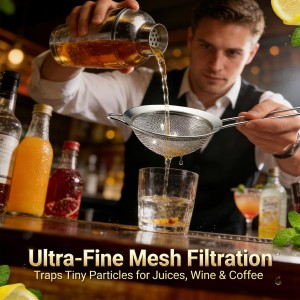 Anaeat Fine Mesh Strainers - Premium Stainless Steel Colander Sieve Sifters, with Durable Mesh and Sturdy Handle, Excellent for Sifting Dry ingredients, Flour, Pastas, Rice, Tea (3.15