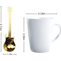Guitar Dessert Spoons Coffee Teaspoons Set, Stainless Steel Colorful Dessert Spoons, Cute Demitasse Tea Scoop for Stirring Drink Mixing Milkshake Jam(Lucky 7)