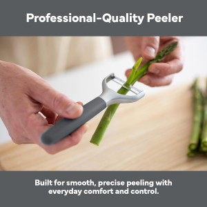 Misen Stainless Steel Vegetable Peeler - Dishwasher Safe Y Peeler - Easy to Use with Potatoes, Cabbage, Carrots, and More - Progessional Grade Kitchen Tool - Gray