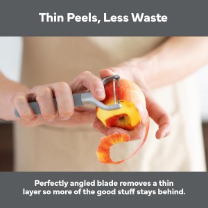 Misen Stainless Steel Vegetable Peeler - Dishwasher Safe Y Peeler - Easy to Use with Potatoes, Cabbage, Carrots, and More - Progessional Grade Kitchen Tool - Gray