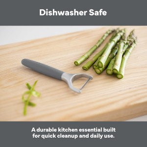 Misen Stainless Steel Vegetable Peeler - Dishwasher Safe Y Peeler - Easy to Use with Potatoes, Cabbage, Carrots, and More - Progessional Grade Kitchen Tool - Gray