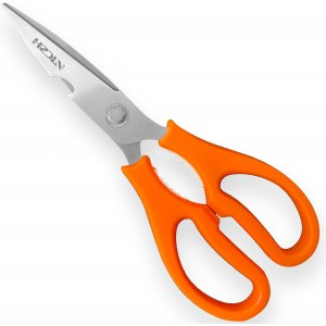 Kitchen Shears, Multi-function Heavy Duty Dishwasher Safe Poultry Shears, Food Grade Stainless Steel Sharp Utility Scissors for Food, White