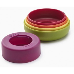 Joseph Joseph PrecisionPin - Rolling Pin with adjustable pastry thickness, Baking and dough rollers, Beech Wood, Multicolor