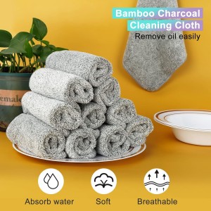 HAOBAOBEI Kitchen Cloth Dish Towels (12 Pack), Premium Dishcloths, Super Absorbent Microfiber Cleaning Cloth, Nonstick Oil Washable Fast Drying Dish Rags for Washing Dishes (Grey)