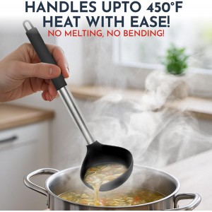 Silicone Kitchen Utensils Set 34 Pieces 450 °F Heat Resistant - Black Cooking Utensils-Set for Nonstick Cookware - Silicone Spatulas Set, Stainless Steel Handle & Other Kitchen accessories