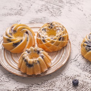 Baker's Secret Nonstick Fluted Cake Pan, Heavy Duty Die Cast Aluminum Fluted Cake Baking Pans, 2 Layers Non-stick Coating For Easy Release - The Cast Aluminum Collection (4mini Loves)