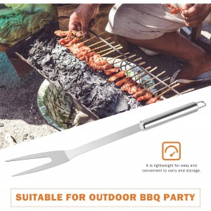 Meat Carving Fork Stainless Steel Cooking Fork with Long Handle for Kitchen Roast Picnic