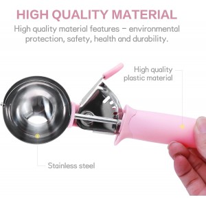 Ice Cream Scoop, Cookie Fruit Scoop with Comfort Grip Handle, Stainless Steel Ice Cream Scoop with Trigger Lever(8.46 Inch)