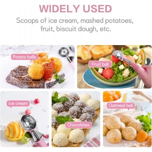 Ice Cream Scoop, Cookie Fruit Scoop with Comfort Grip Handle, Stainless Steel Ice Cream Scoop with Trigger Lever(8.46 Inch)