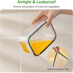 5 PCS Large Fruit Containers for Fridge - Leakproof Food Storage Containers with Removable Colander - Dishwasher & microwave safe Produce Containers Keep Fruits, Vegetables, Berry, Meat Fresh longer